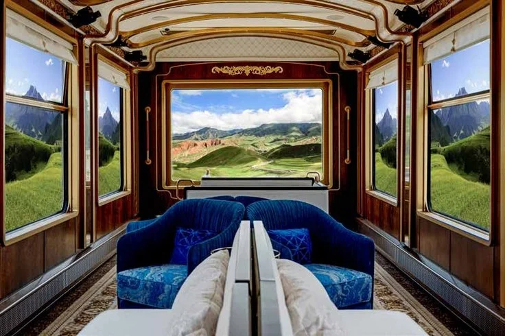 Observation Car – Golden Eagle Silk Road Express L'Observation Car du Golden Eagle Silk Road Express avec vue panoramique